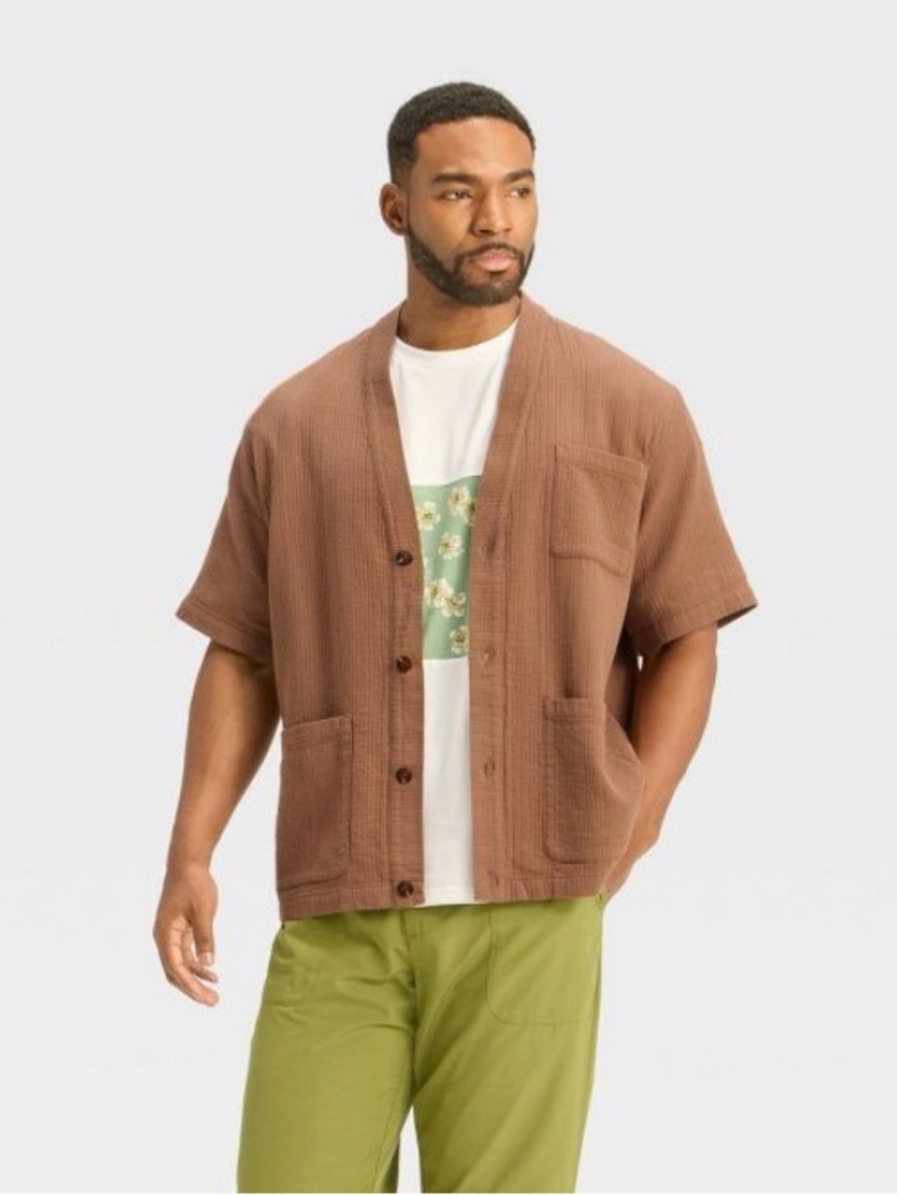 Houston White Men's Shirt Jacket-Brown